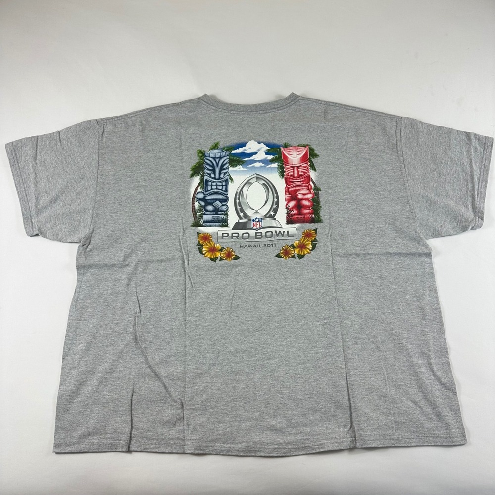 Reebok NFL Pro Bowl Hawaii 2011 Tiki Graphic T‎ Shirt Adult 3XL Gray